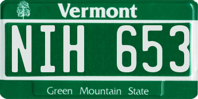 VT license plate NIH653