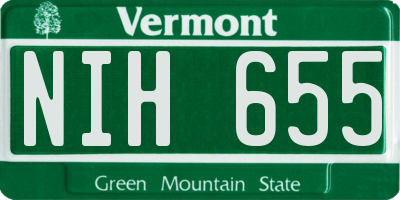 VT license plate NIH655