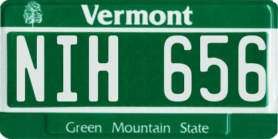 VT license plate NIH656