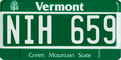 VT license plate NIH659