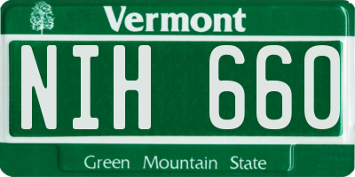 VT license plate NIH660