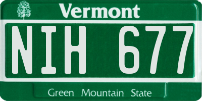 VT license plate NIH677
