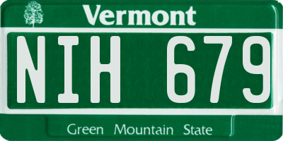 VT license plate NIH679