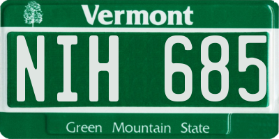 VT license plate NIH685