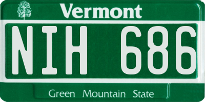 VT license plate NIH686