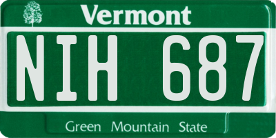 VT license plate NIH687