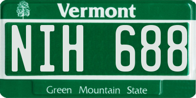 VT license plate NIH688