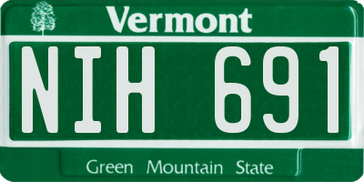 VT license plate NIH691