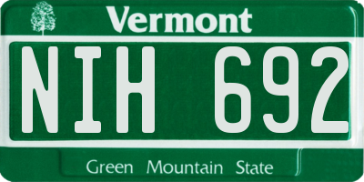 VT license plate NIH692