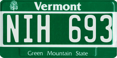 VT license plate NIH693