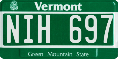 VT license plate NIH697