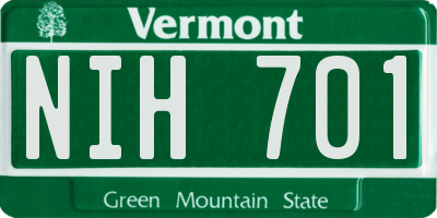 VT license plate NIH701