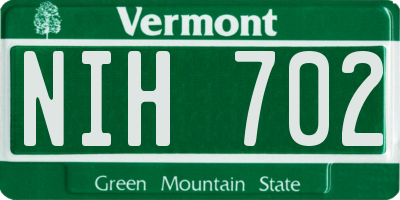 VT license plate NIH702