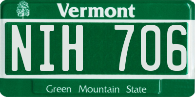 VT license plate NIH706