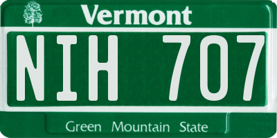 VT license plate NIH707