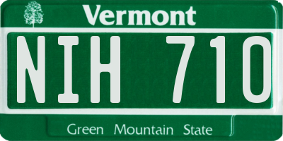VT license plate NIH710