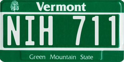 VT license plate NIH711