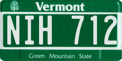 VT license plate NIH712