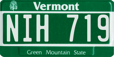 VT license plate NIH719