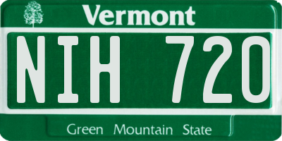 VT license plate NIH720