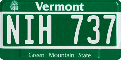 VT license plate NIH737