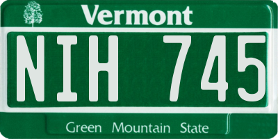 VT license plate NIH745