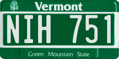 VT license plate NIH751