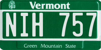 VT license plate NIH757