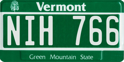 VT license plate NIH766