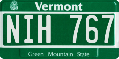 VT license plate NIH767