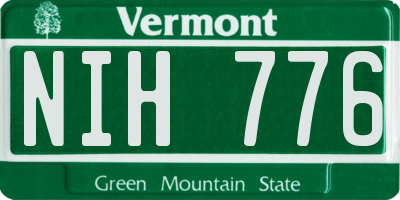 VT license plate NIH776