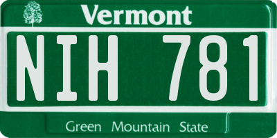 VT license plate NIH781
