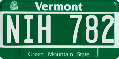 VT license plate NIH782