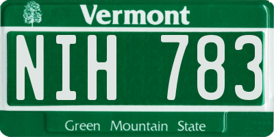 VT license plate NIH783