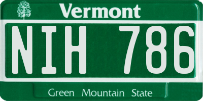 VT license plate NIH786