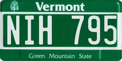 VT license plate NIH795