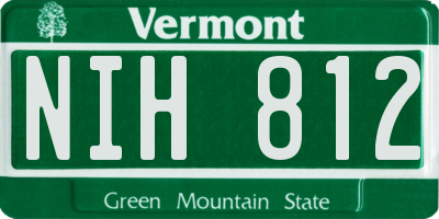 VT license plate NIH812