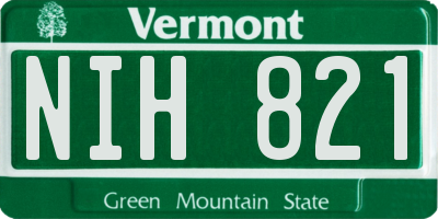 VT license plate NIH821
