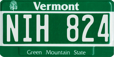 VT license plate NIH824