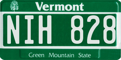 VT license plate NIH828