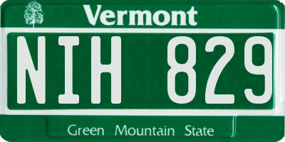 VT license plate NIH829