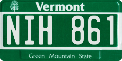 VT license plate NIH861