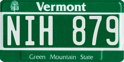 VT license plate NIH879