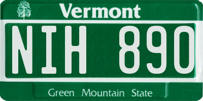 VT license plate NIH890