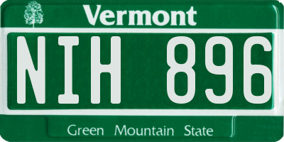 VT license plate NIH896