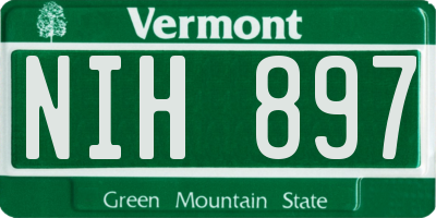 VT license plate NIH897