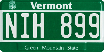 VT license plate NIH899