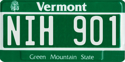 VT license plate NIH901