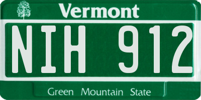 VT license plate NIH912