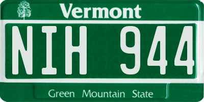 VT license plate NIH944